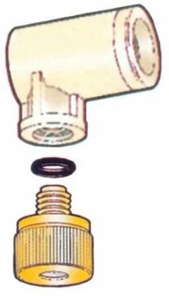 Green Leaf Poly Elbow 11/16 inch Thread to 3/8 inch Barb NTL38P - Sprayer Accessories