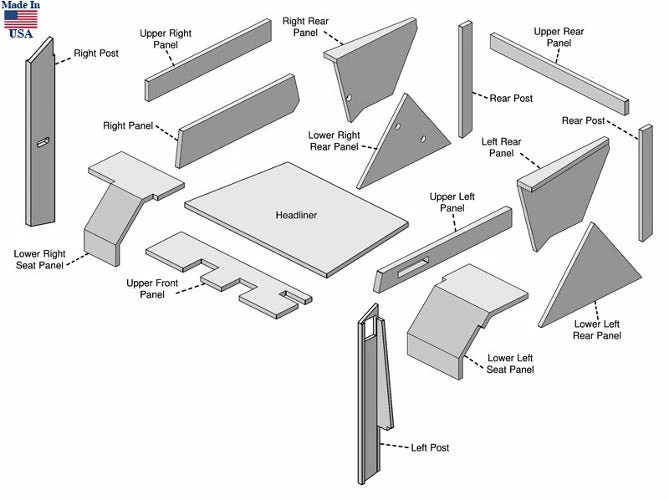 K&M K and M Mfg Allis Chalmers 7020 Cab Foam Kit Black Belly 4001 - Parts & Repair 3 K&M K and M Mfg Allis Chalmers 7020 Cab Foam Kit Black Belly 4001 - Parts & Repair