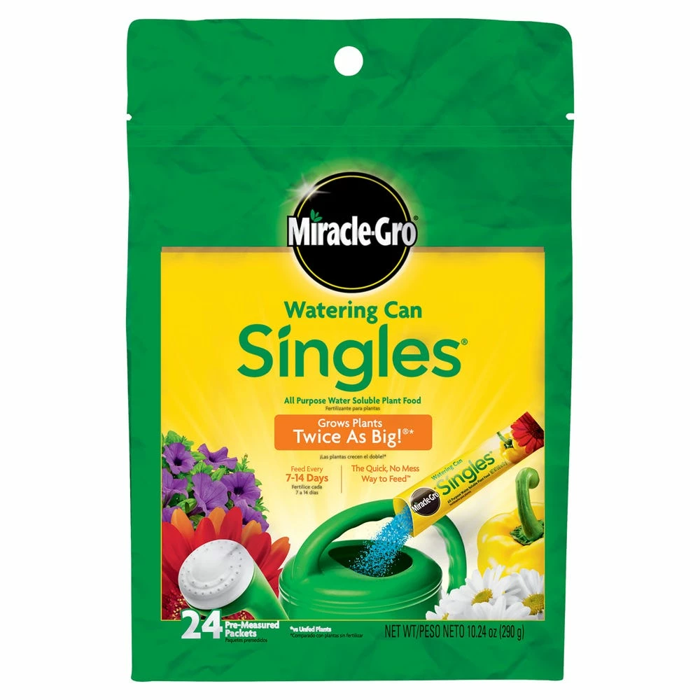 Miracle-Gro Watering Can Singles All-Purpose Water Soluble Plant Food, 24 Pack - 101430 - Fertilizers 3 Miracle-Gro Watering Can Singles All-Purpose Water Soluble Plant Food, 24 Pack - 101430 - Fertilizers